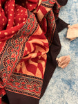 Natural Dyes Hand Block Ajrakh Dupatta