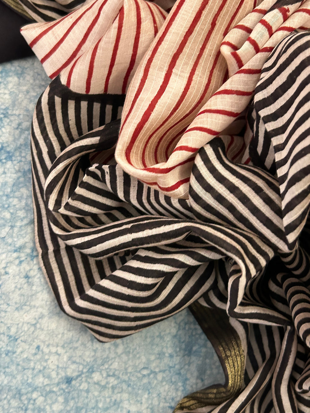 Handcrafted Cotton Suit Set - Black and Madder Red