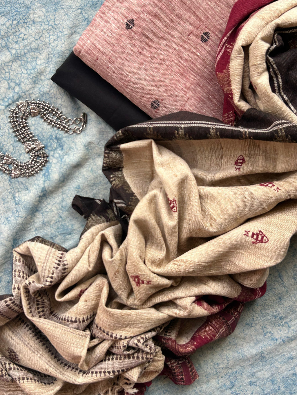 Mrittika - Handspun and Handwoven Ponduru Cotton and Kotpad Set