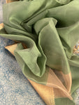 Handwoven Maheshwari Kurta Dupatta Set - Pastel Green