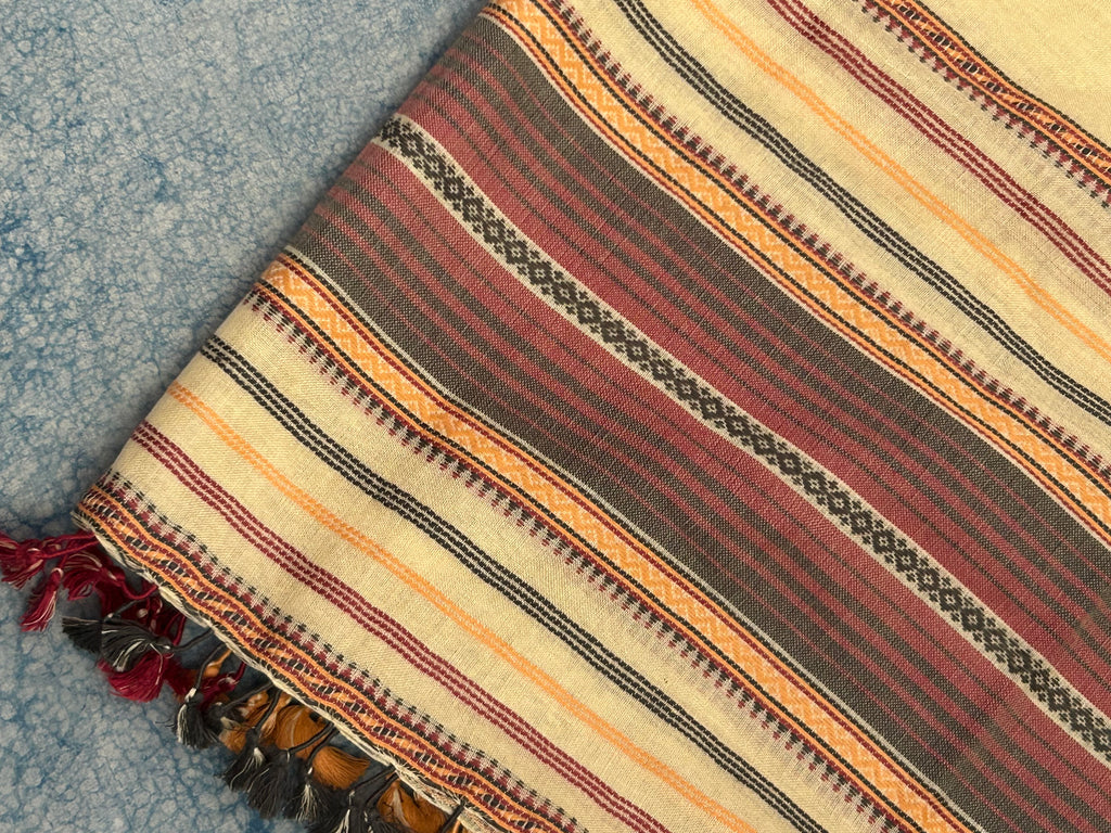 Handwoven Bhujodi Set - Beige and Mustard Brown
