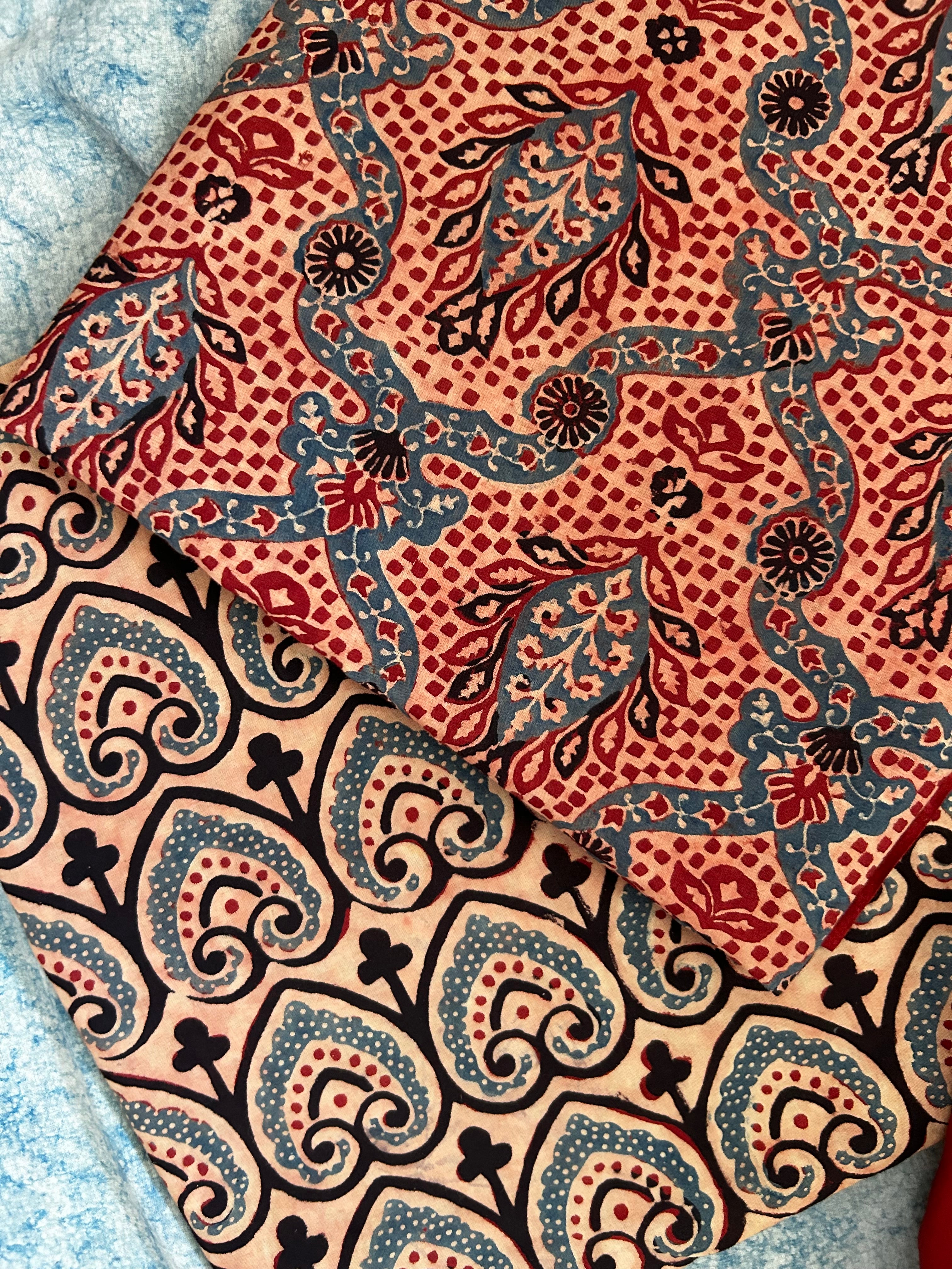 Natural Dyes Handblock Ajrakh Cotton Suit