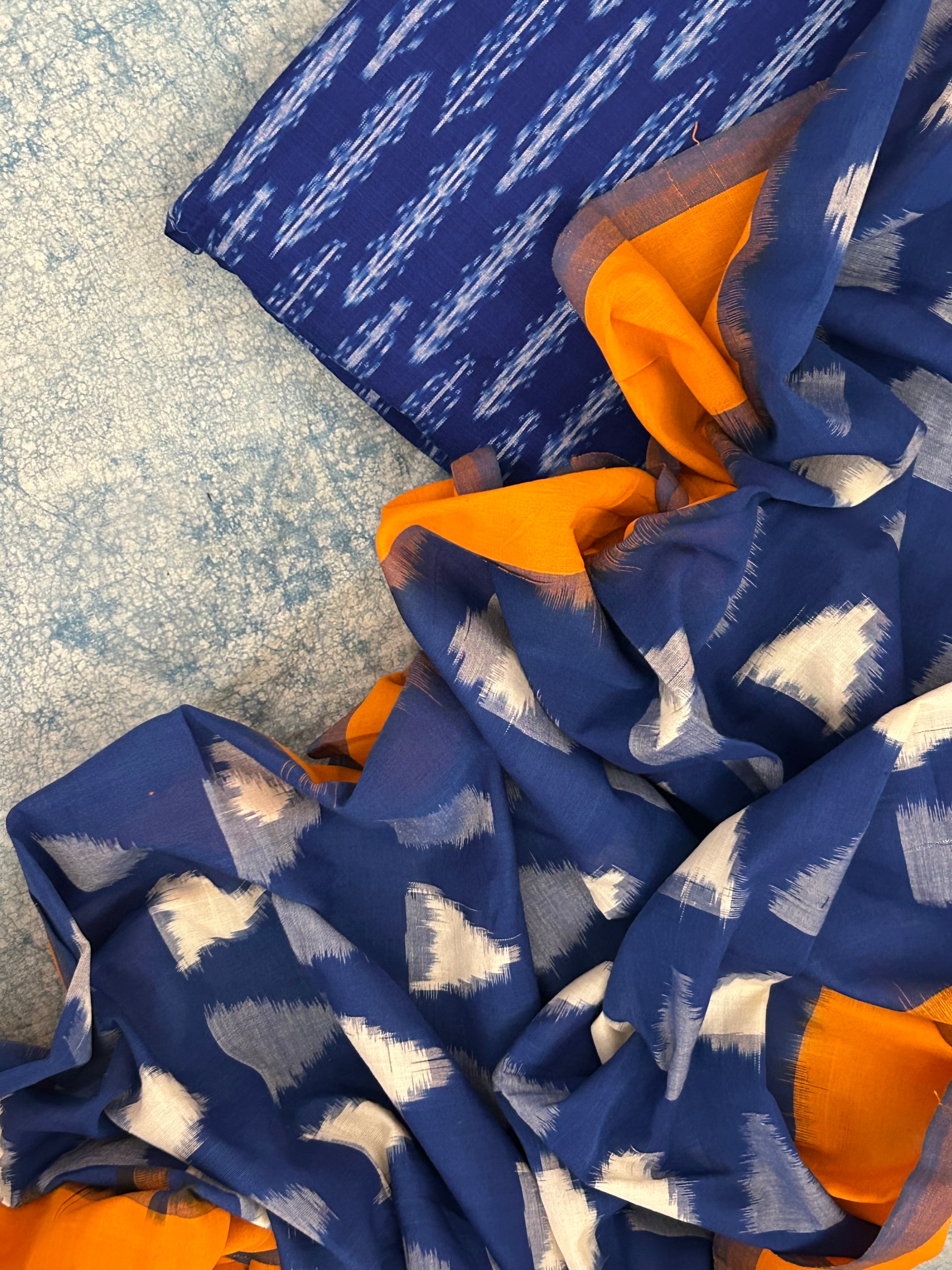 Handwoven Ikat Kurta Dupatta Set