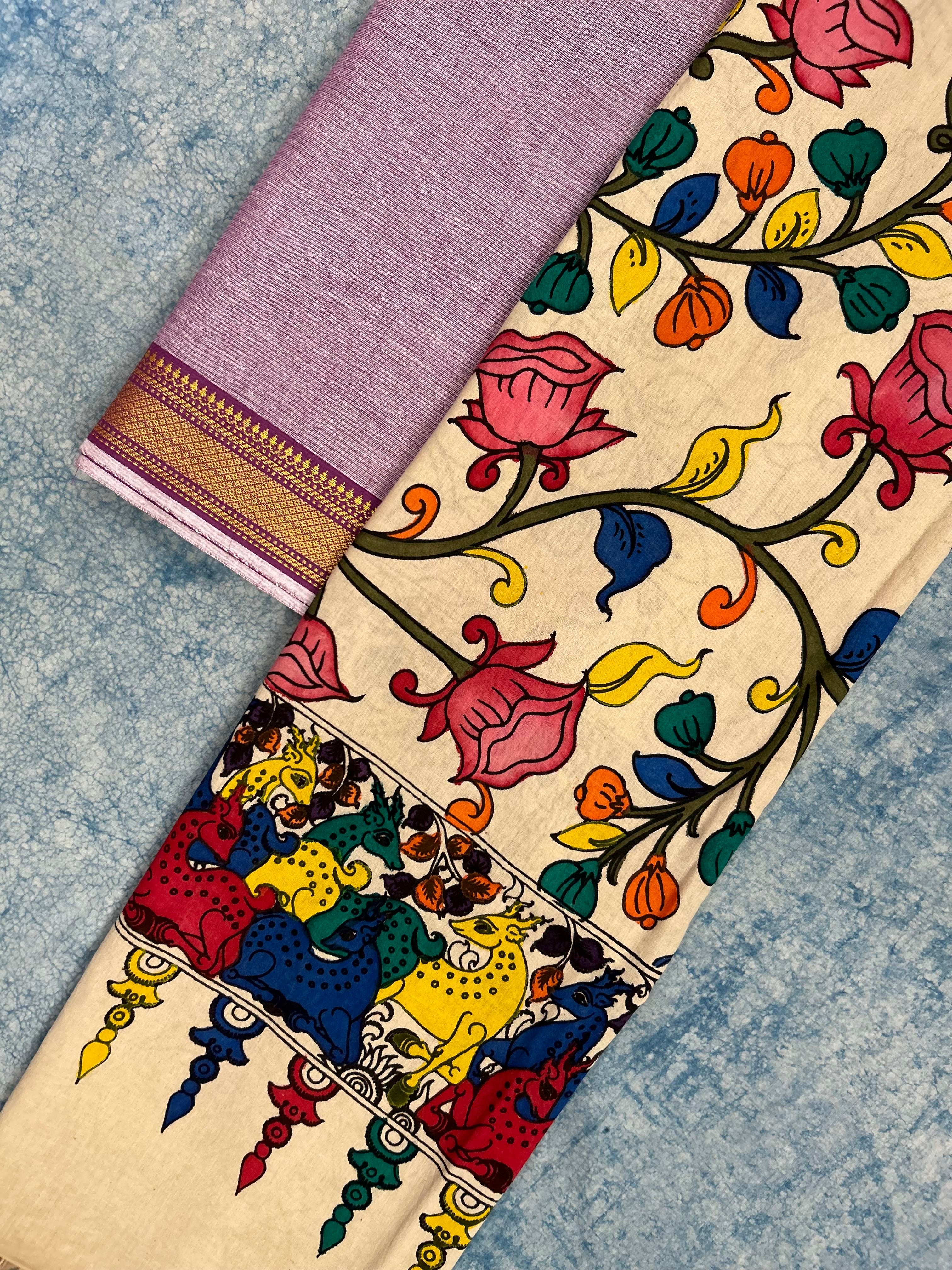 Handwoven Handcrafted Kalamkari Kurta Dupatta Set