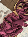Handwoven Maheshwari Kurta Dupatta Set - Black & Wine