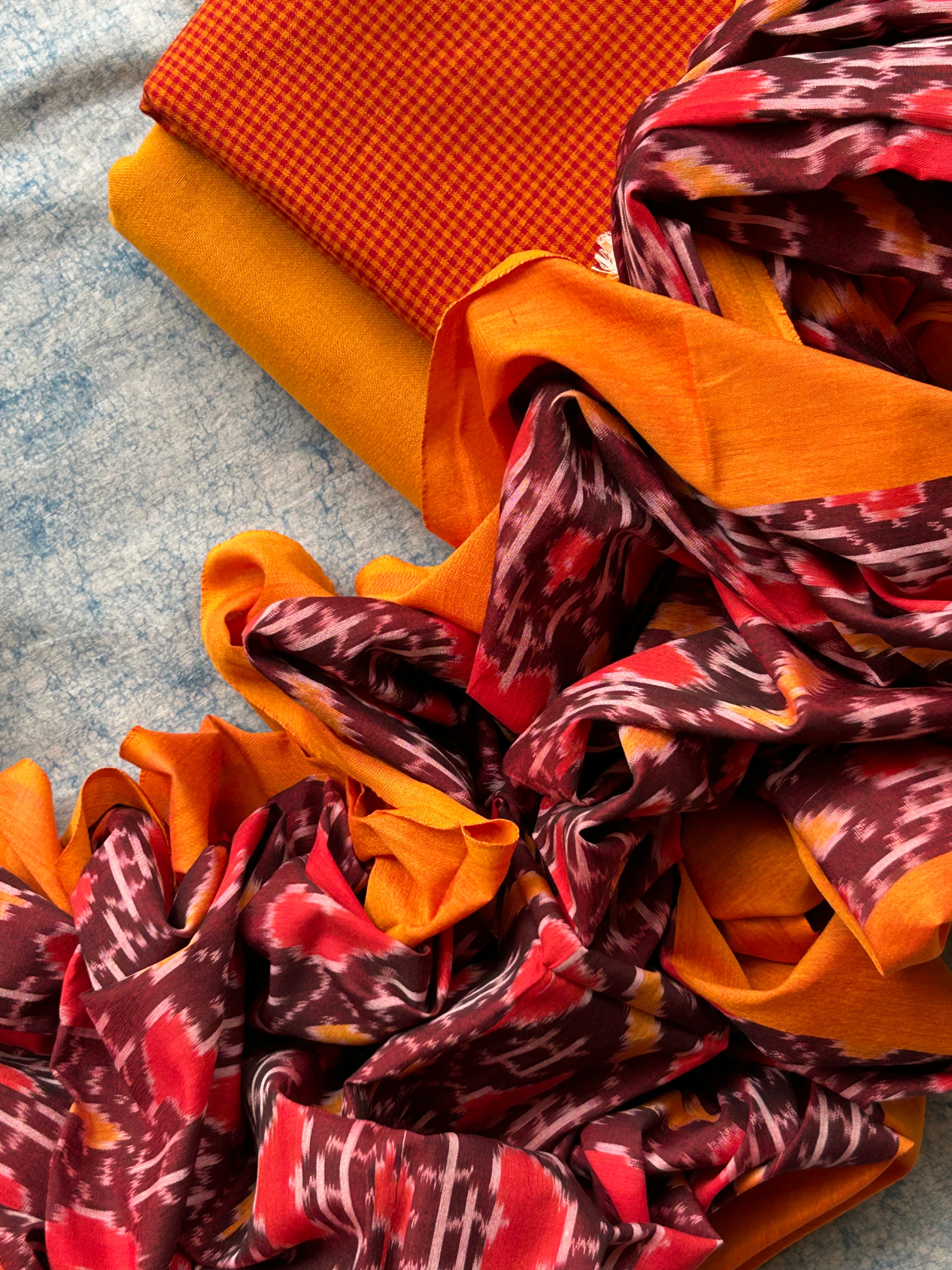 Dhoop Chaon - Handwoven Ikat Kurta Dupatta Set