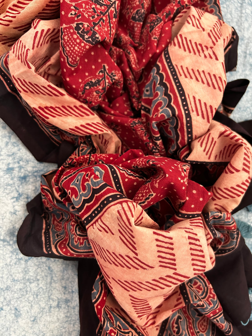 Natural Dyes Handblock Ajrakh Cotton Suit