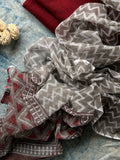Handwoven Handblock Printed Set - Maroon