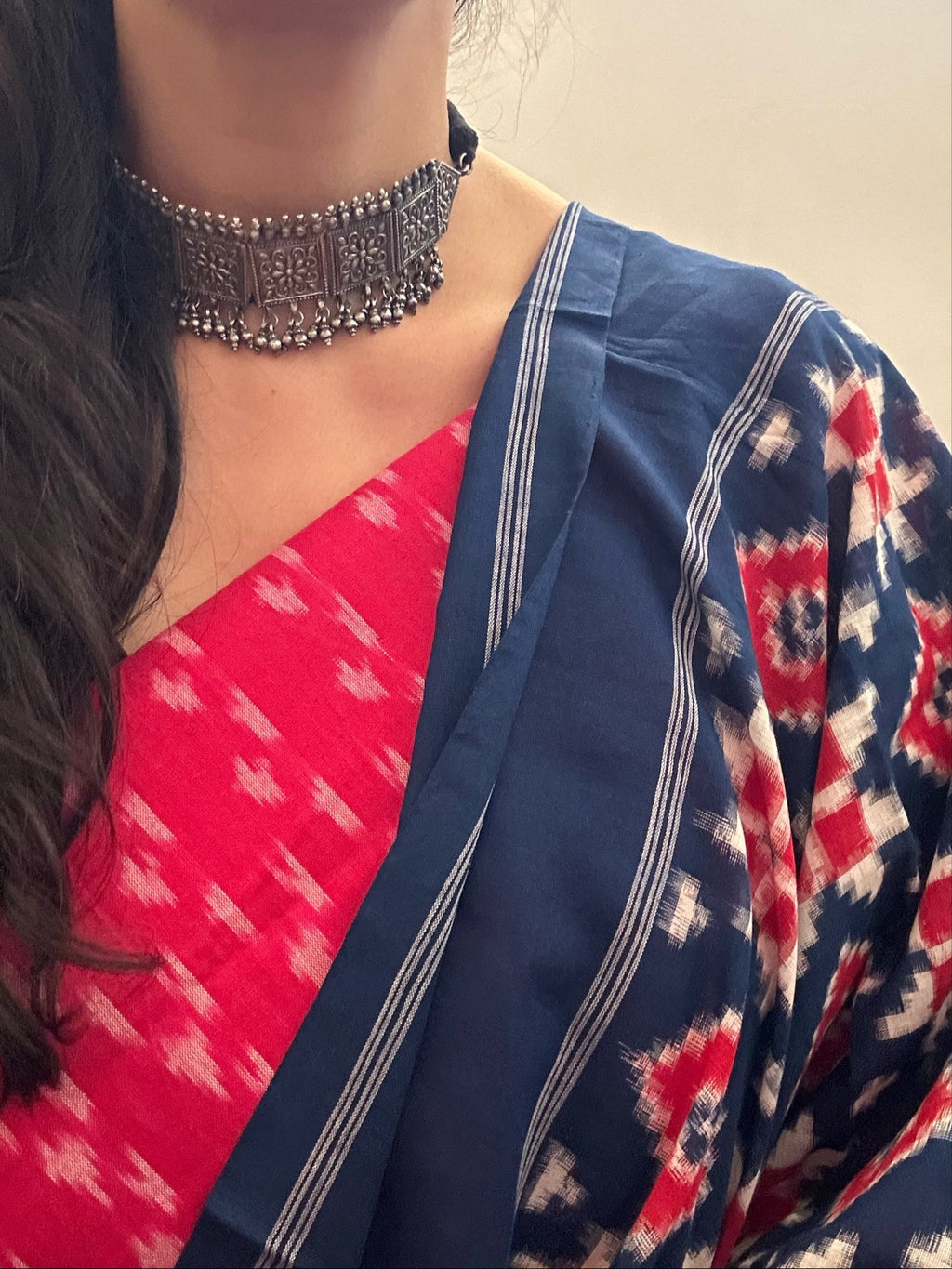 Handwoven Ikat Kurta Telia Dupatta Set