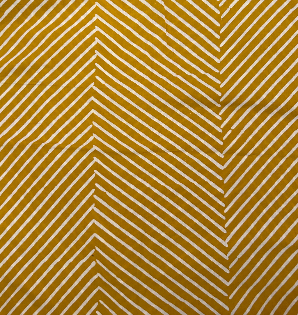Handblock Printed Azofree dye cotton - Mustard Yellow(1m)