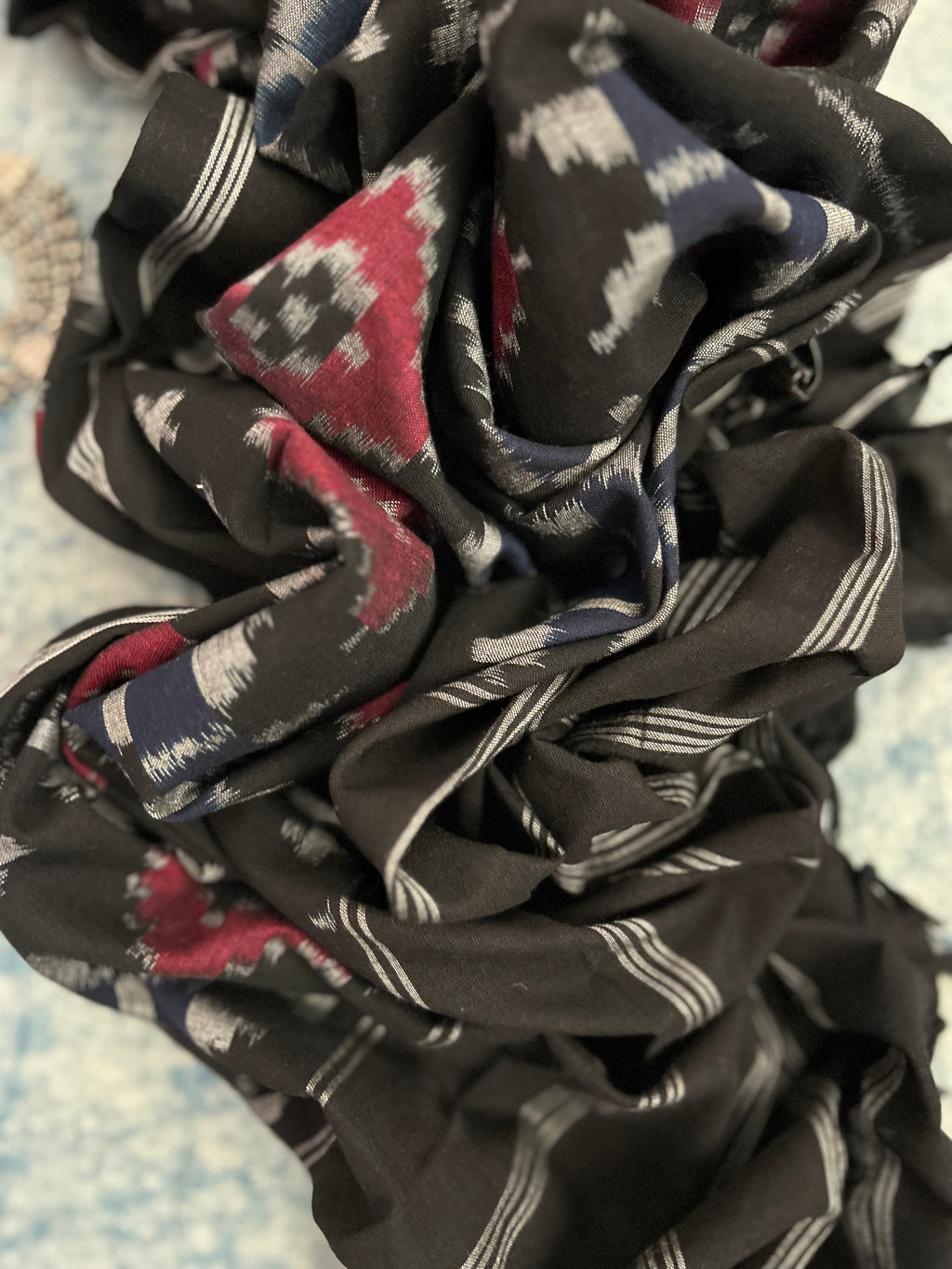 Handwoven Double Ikat Kurta Telia Dupatta Set