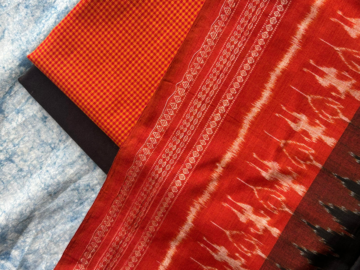 Sindoori - Handwoven Ikath Kurta Dupatta Set