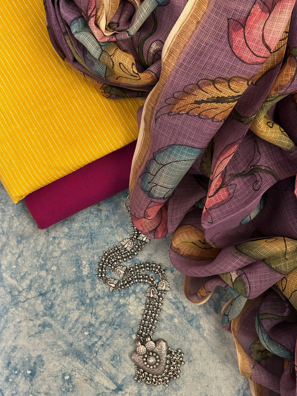 Handwoven Handpainted Kalamkari Set