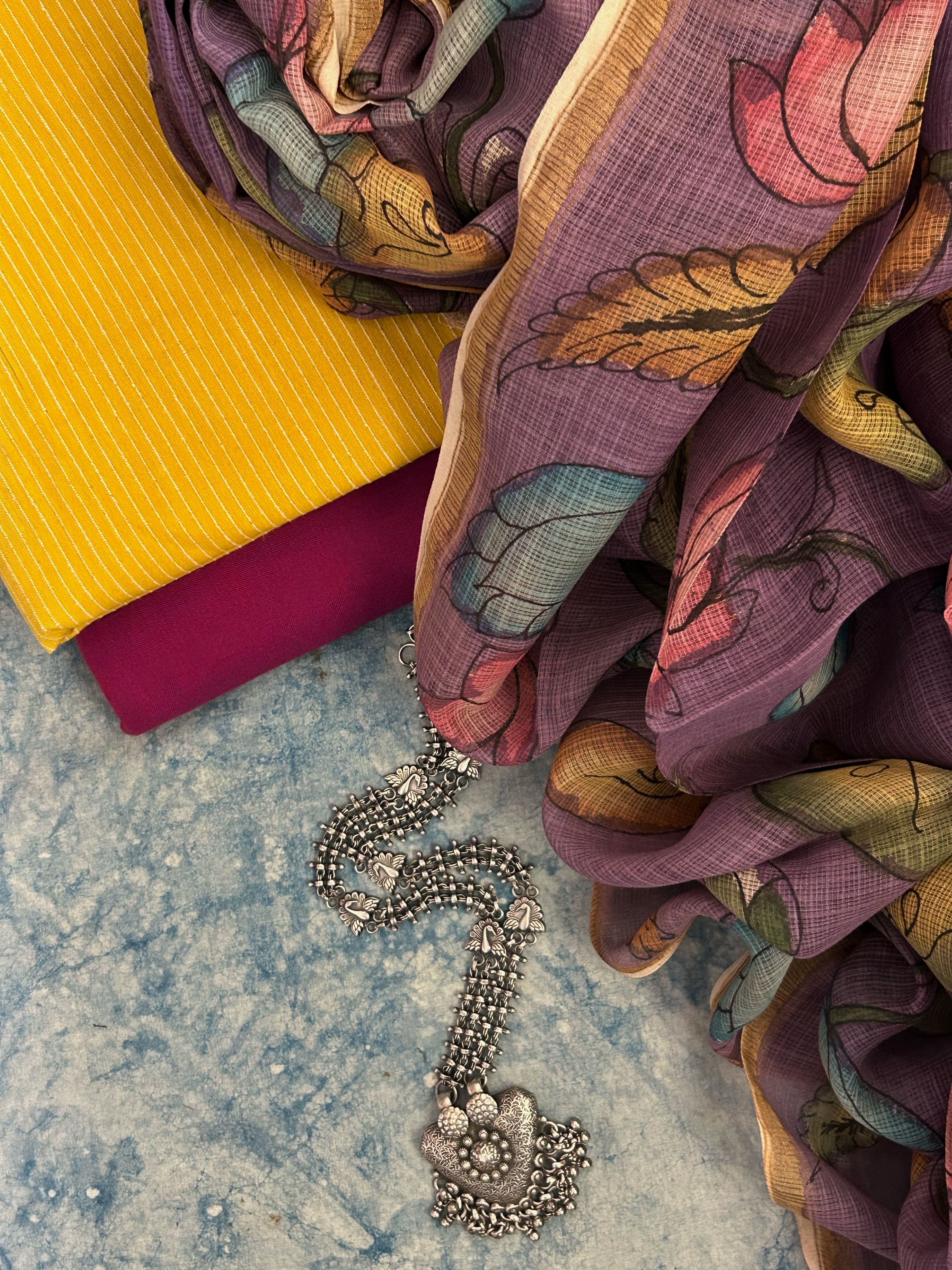 Handwoven Handpainted Kalamkari Set