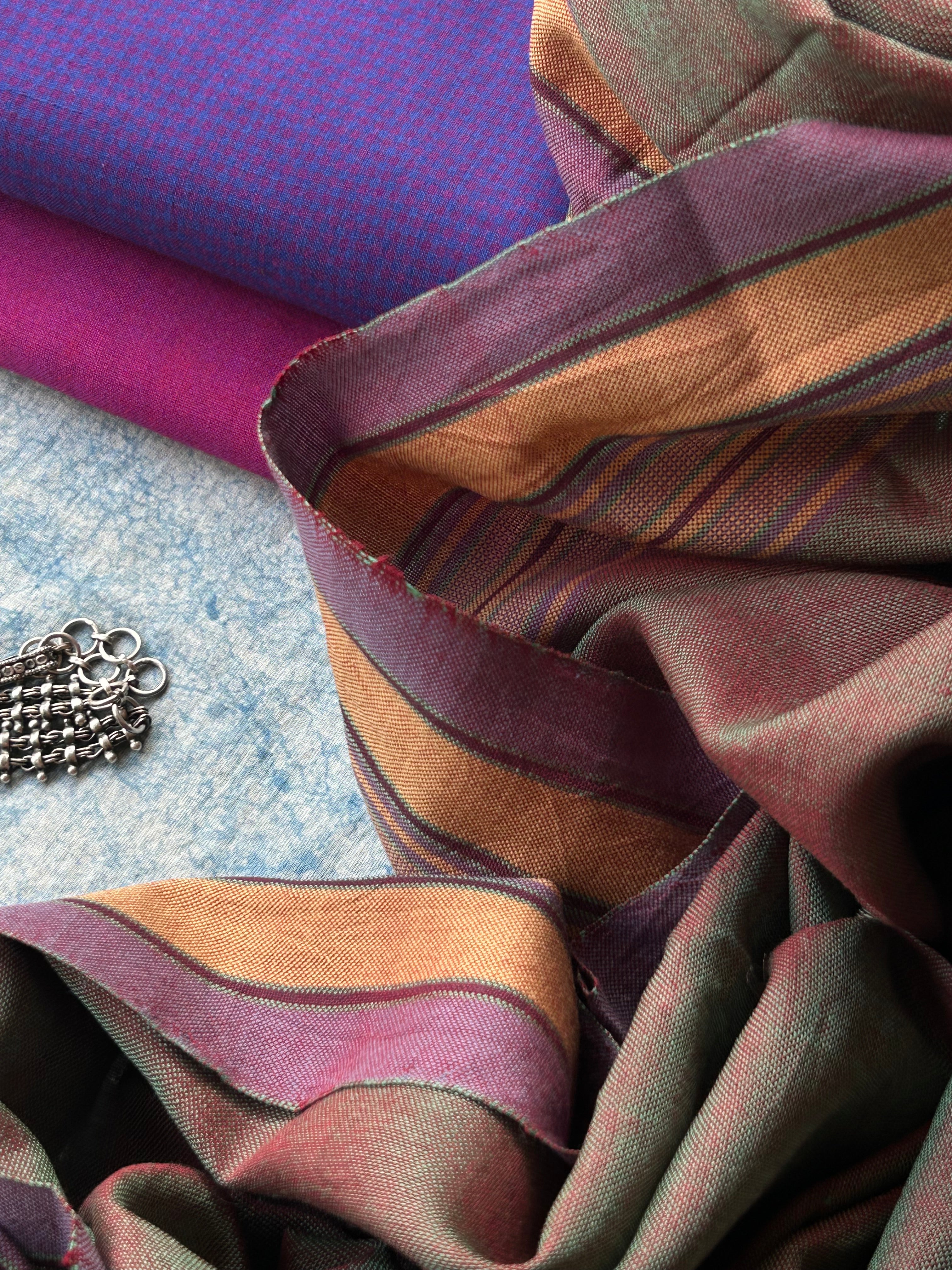 Arunima - Handwoven Telangana Cotton and Bhujodi Dupatta Set