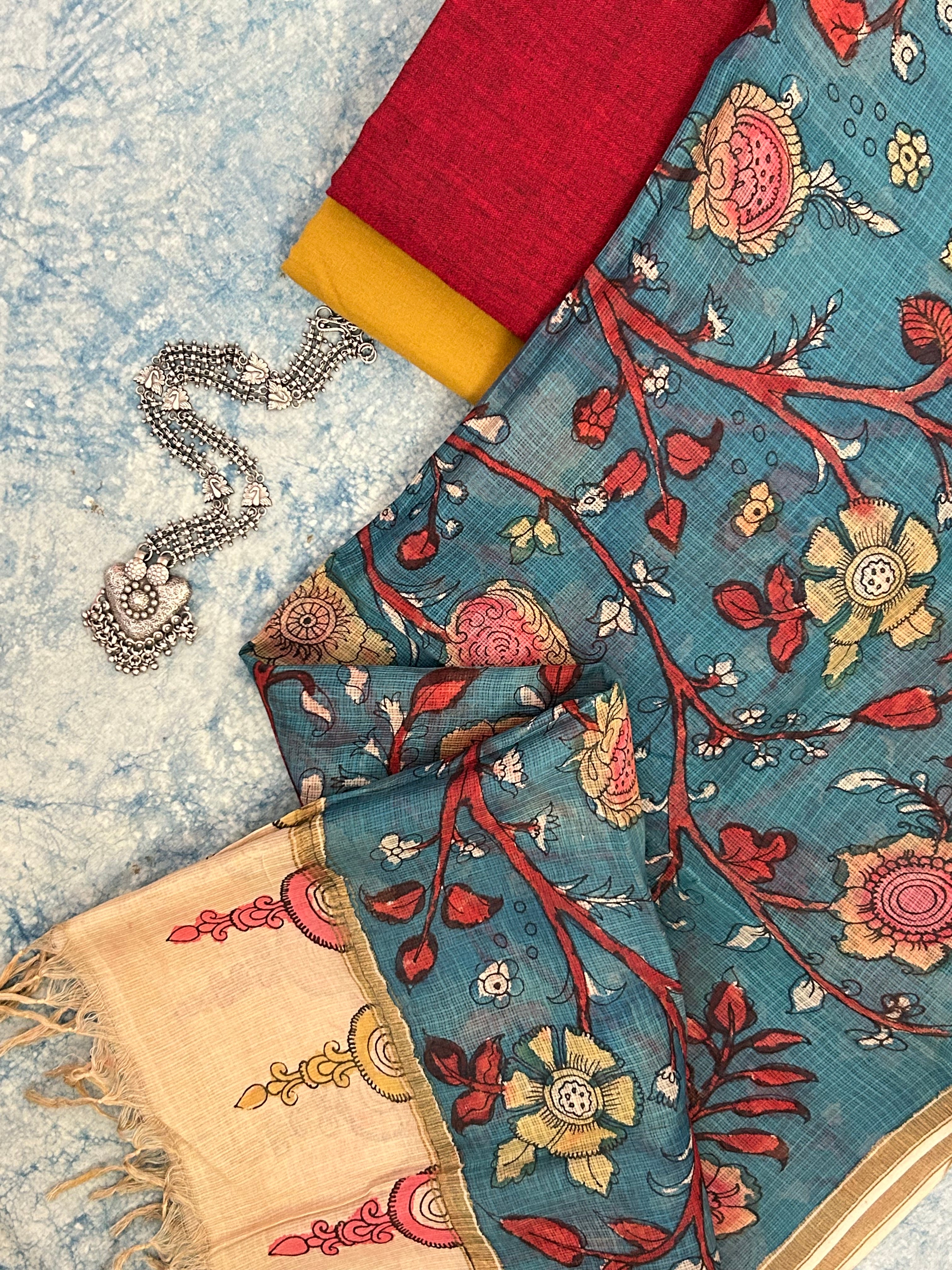 Handwoven Handpainted Kalamkari Set