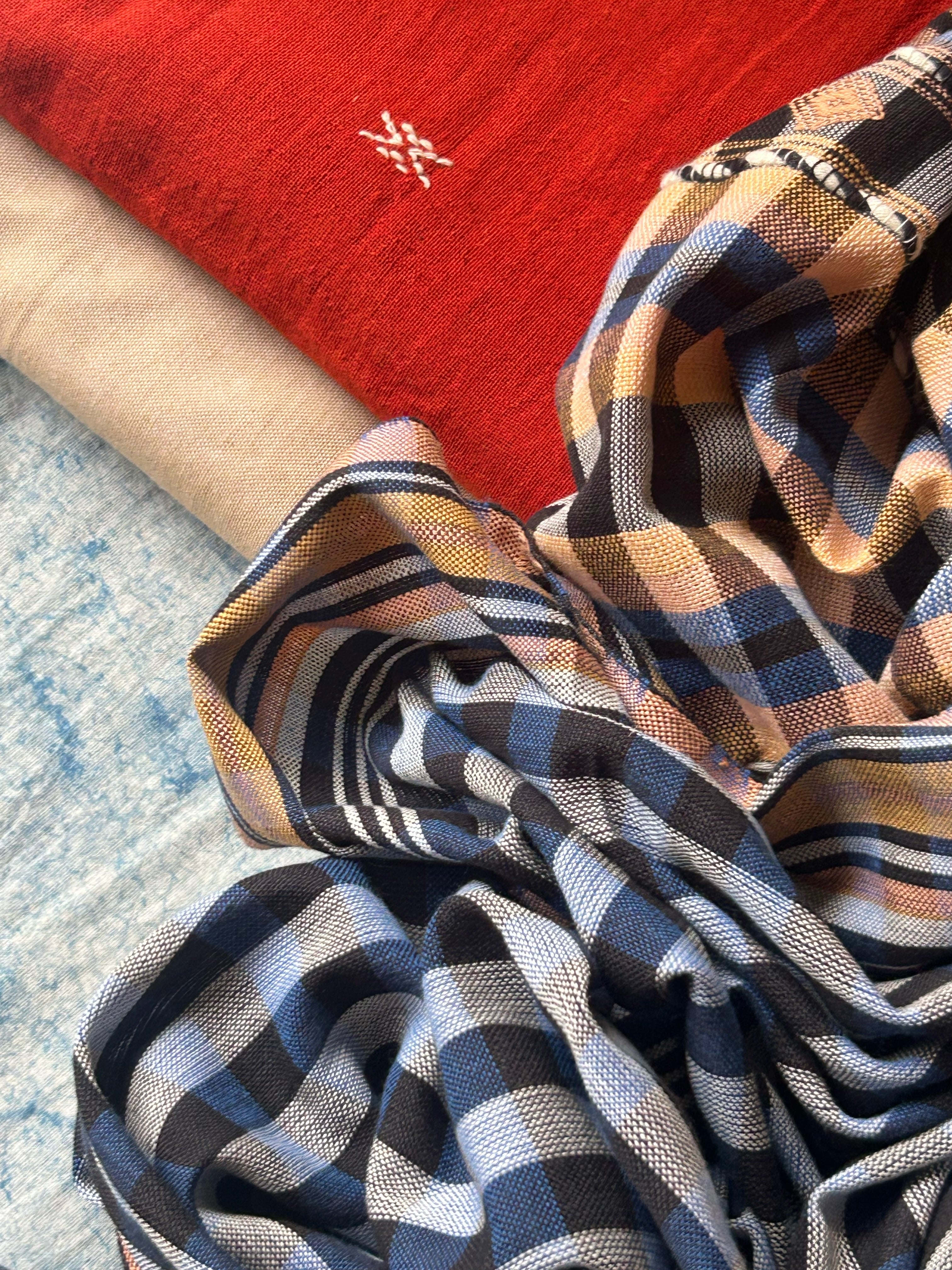 Sunset Sky - Handspun Handwoven Kotpad & Bhujodi Suit Set