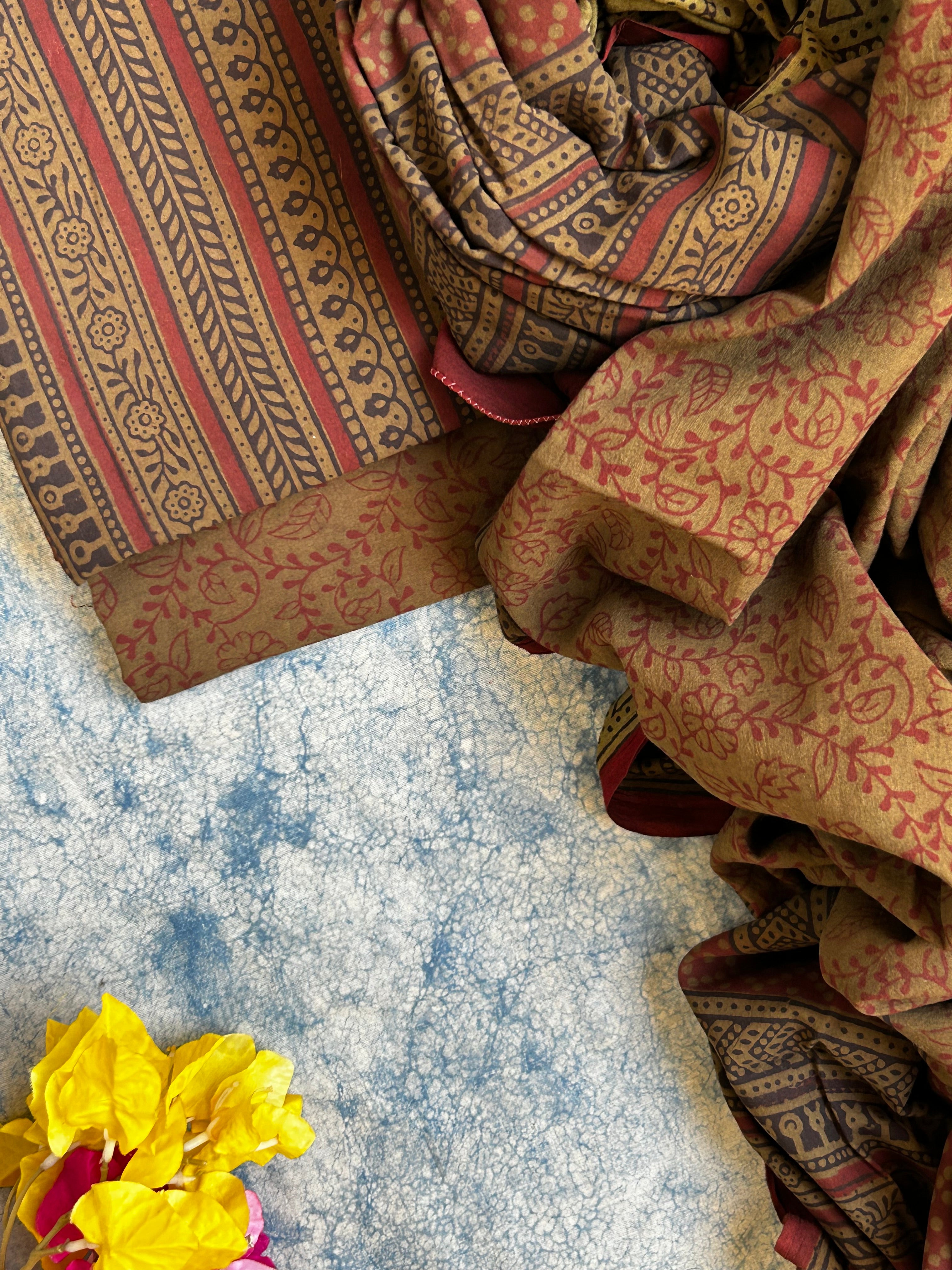 Natural Dyed Bagh Block Print Cotton Suit