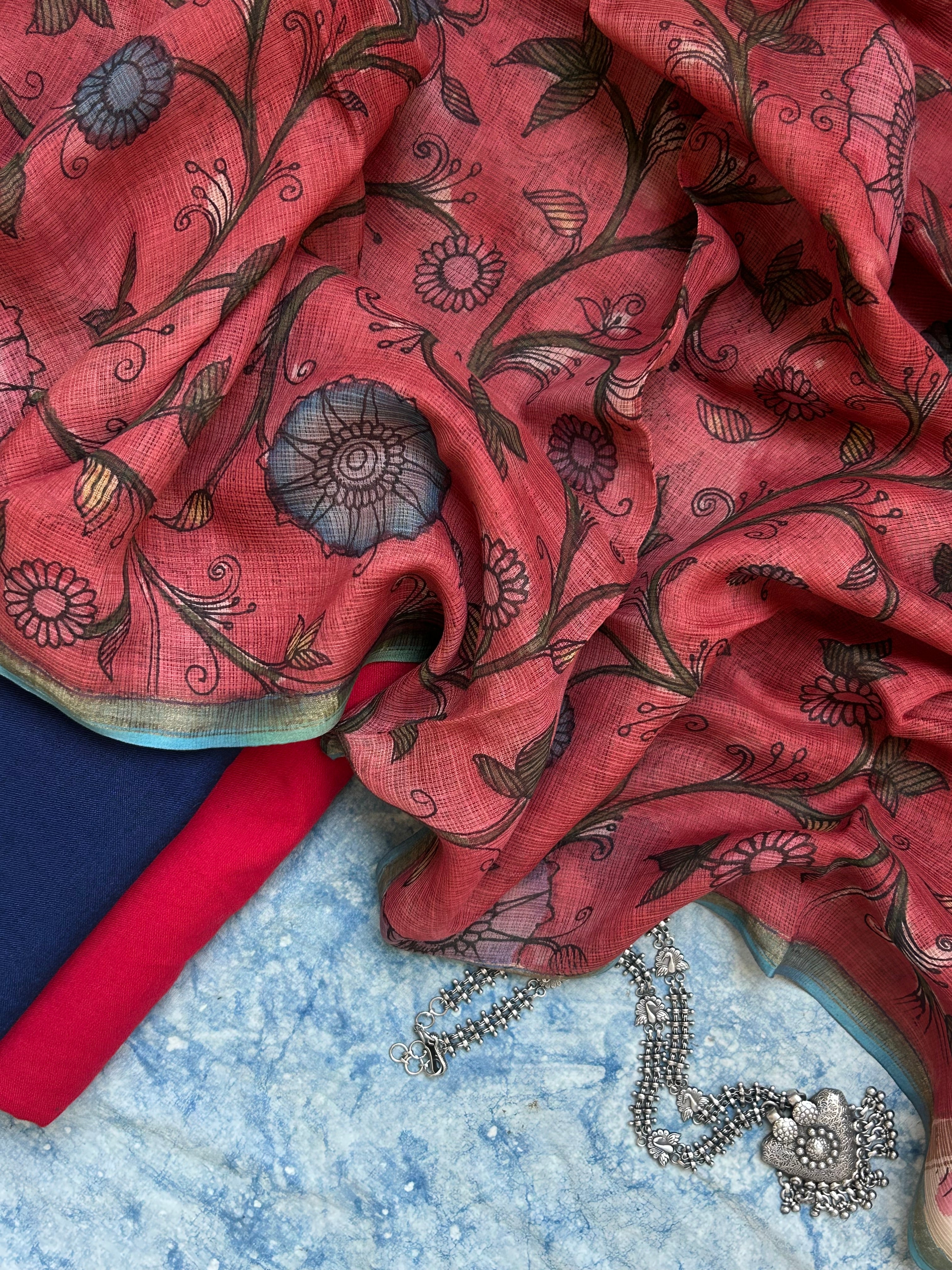 Handwoven Handpainted Kalamkari Set