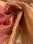 Handwoven Maheshwari Kurta Dupatta Set - Baby Pink & Almond