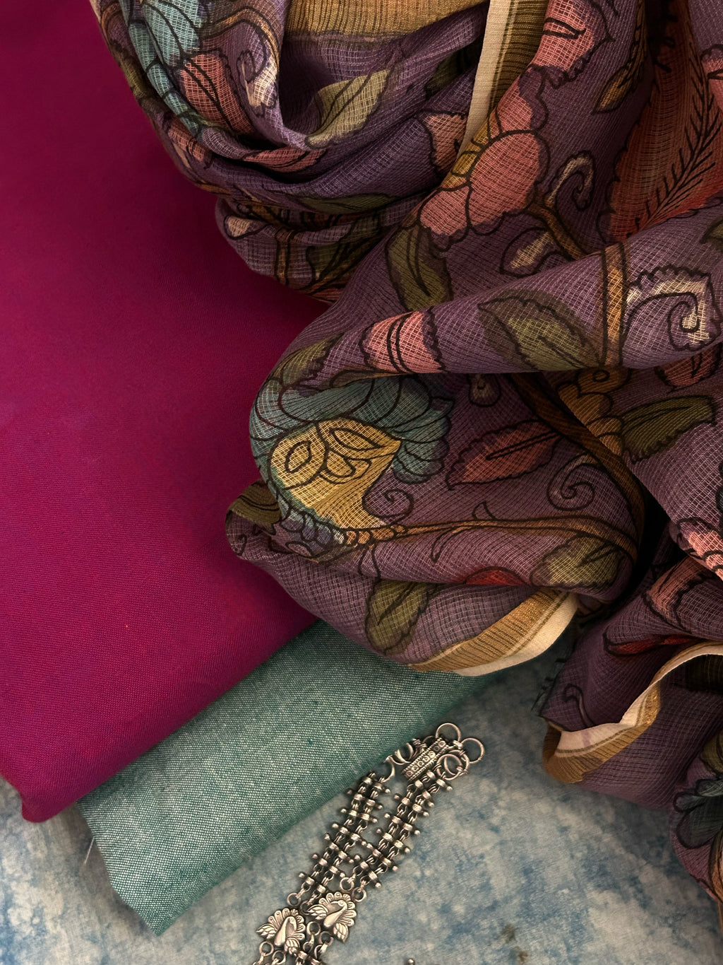 Handwoven Handpainted Kalamkari Set