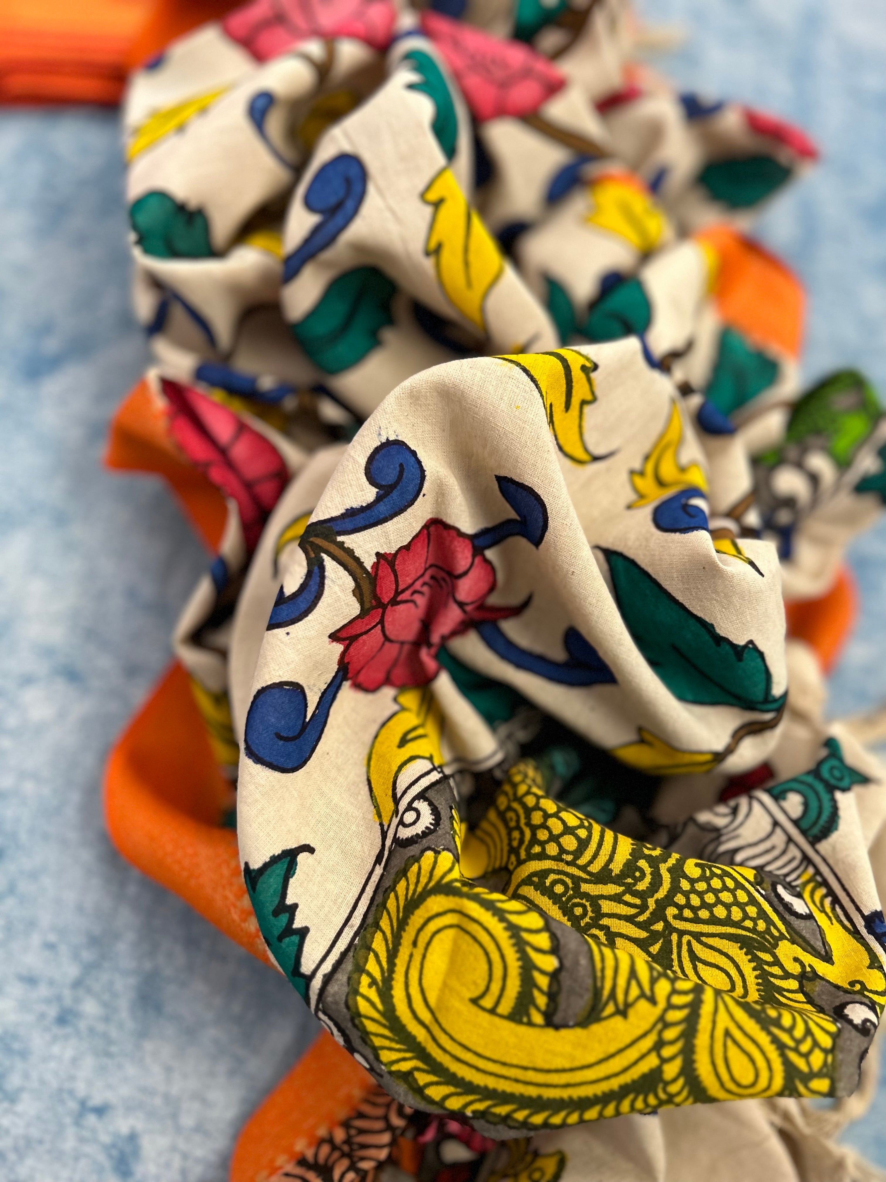 Handwoven Handcrafted Kalamkari Kurta Dupatta Set