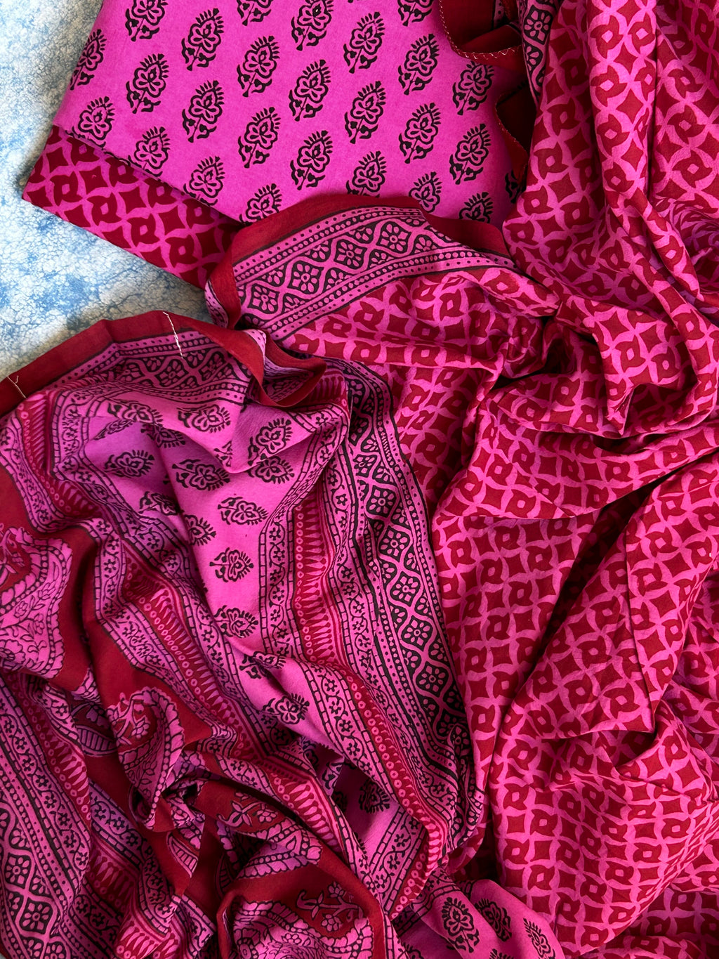 Natural Dyed Bagh Block Print Cotton Suit