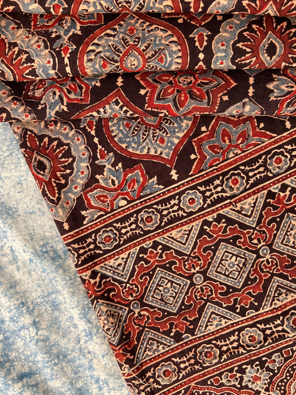 Natural Dyes Hand Block Ajrakh Dupatta