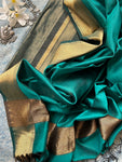 Handwoven Maheshwari Kurta Dupatta Set - Teal Blue