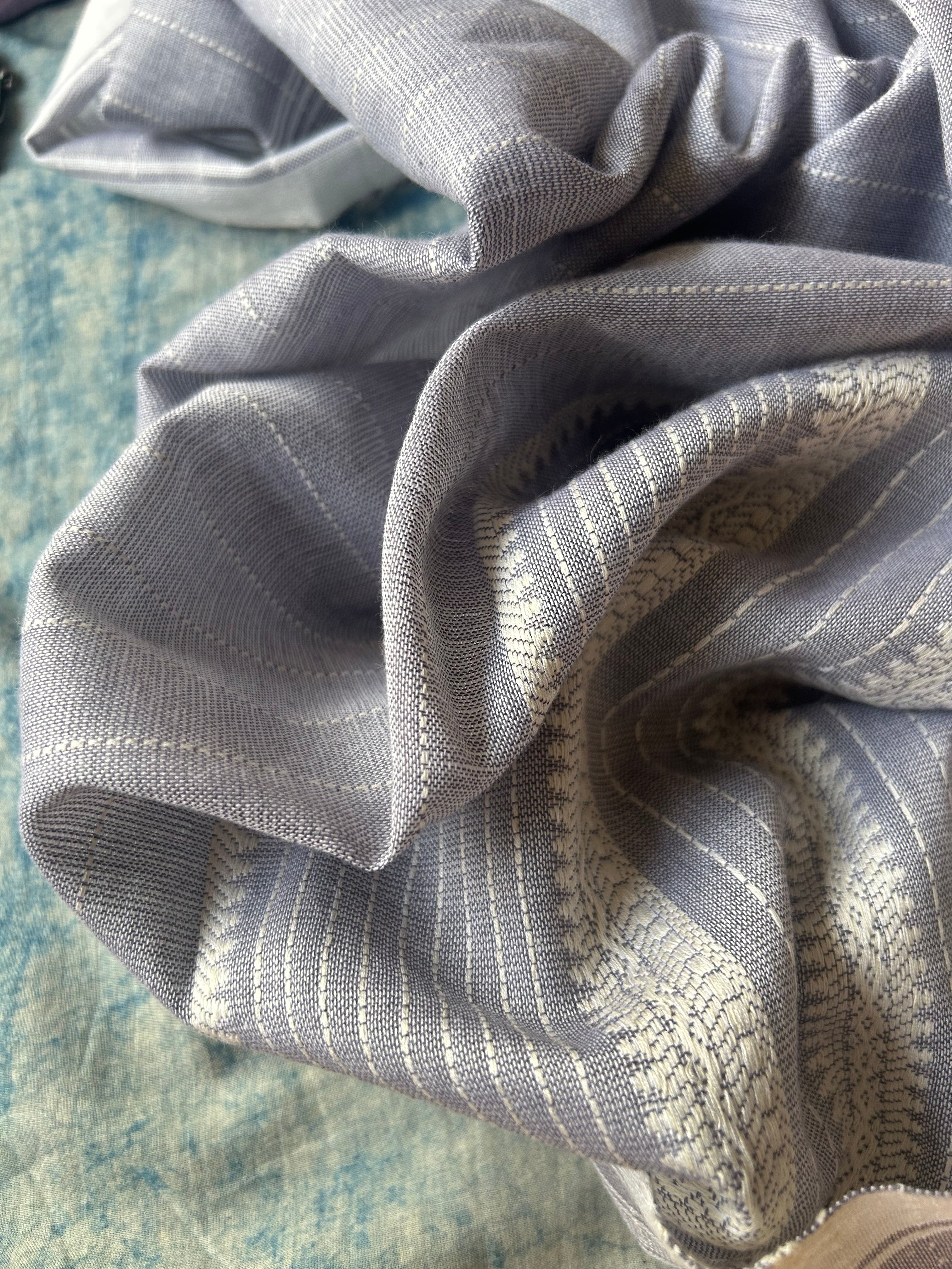 Handwoven Bhujodi Kala Cotton Set - Lavender