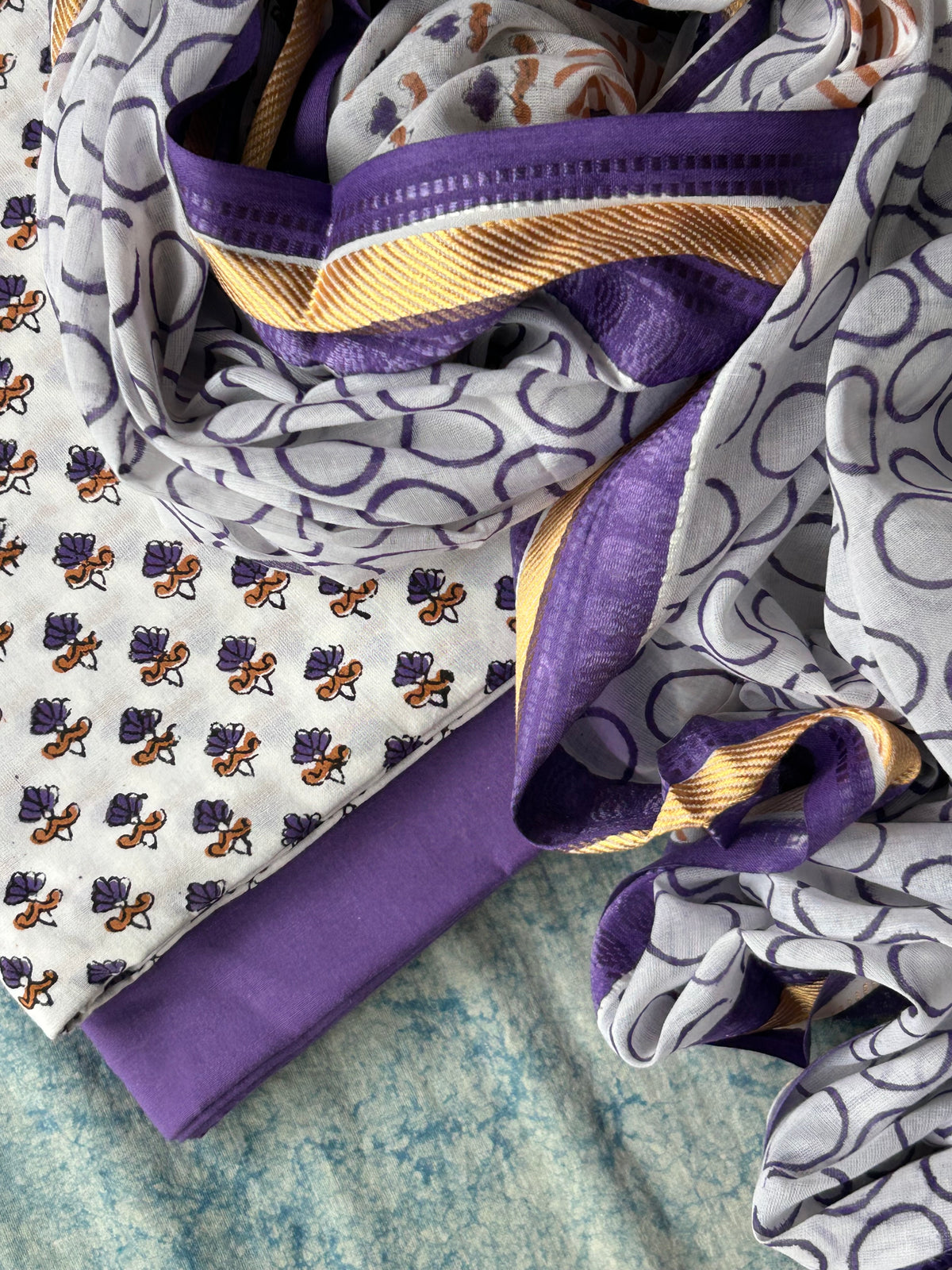 Handblock Azo-free Dye Cotton Suit Set