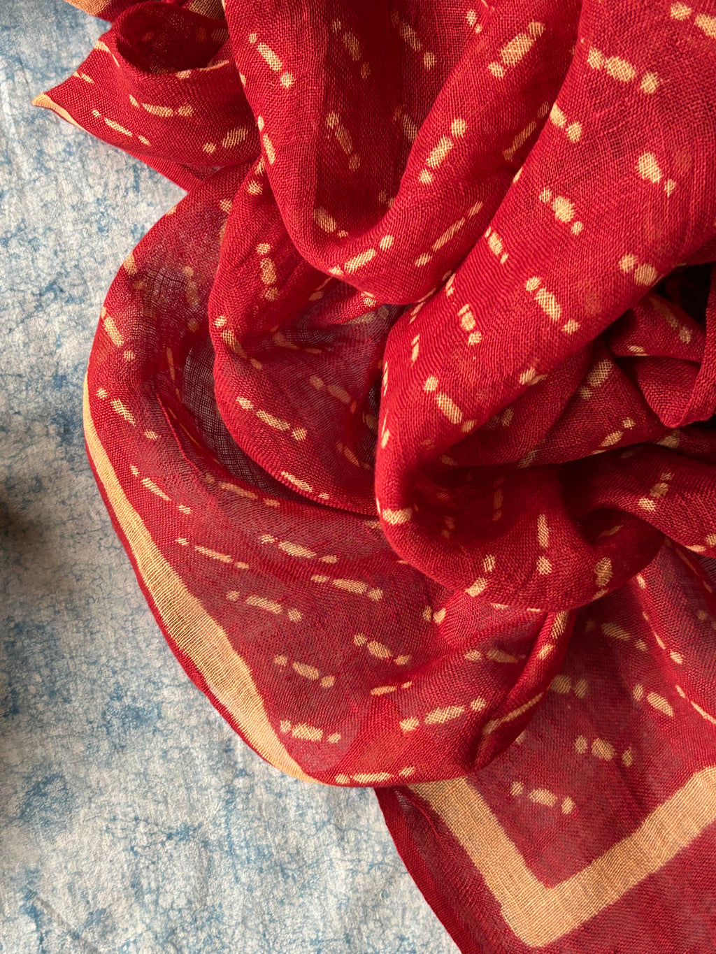 Boond - Handblock Printed Cotton and Linen Dupatta Set