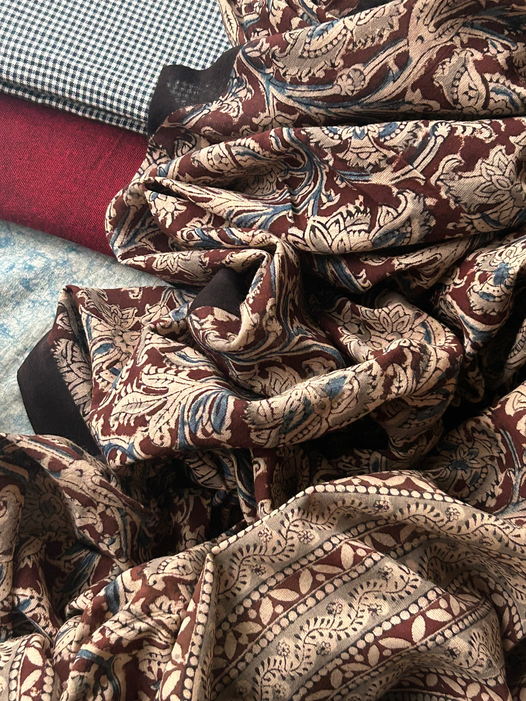 Aaradhya - Handwoven and Handblock printed Kalamkari Set