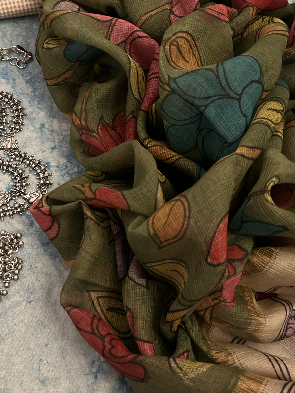 Handwoven Handpainted Kalamkari Set