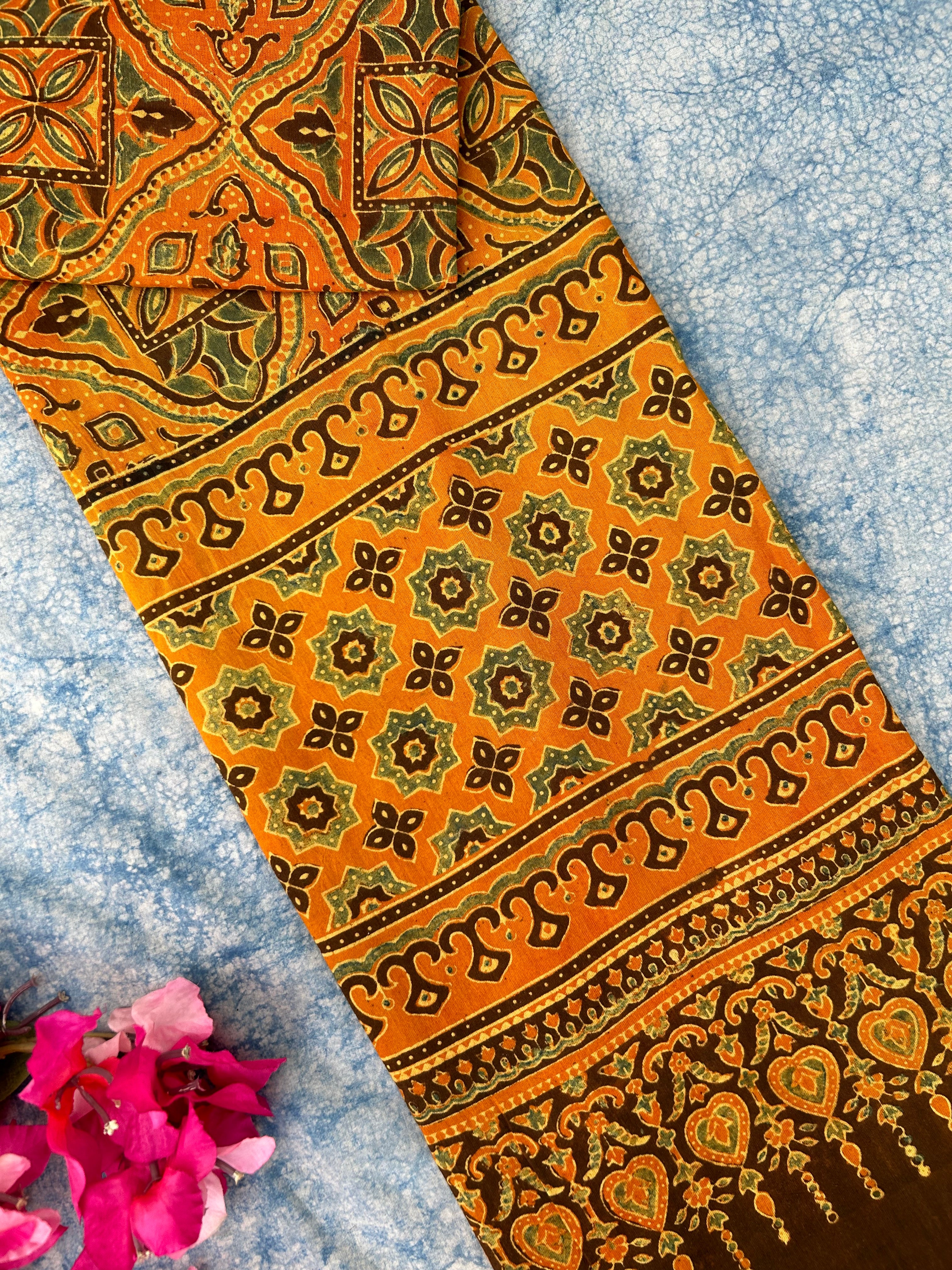 Natural Dyes Hand Block Ajrakh Dupatta