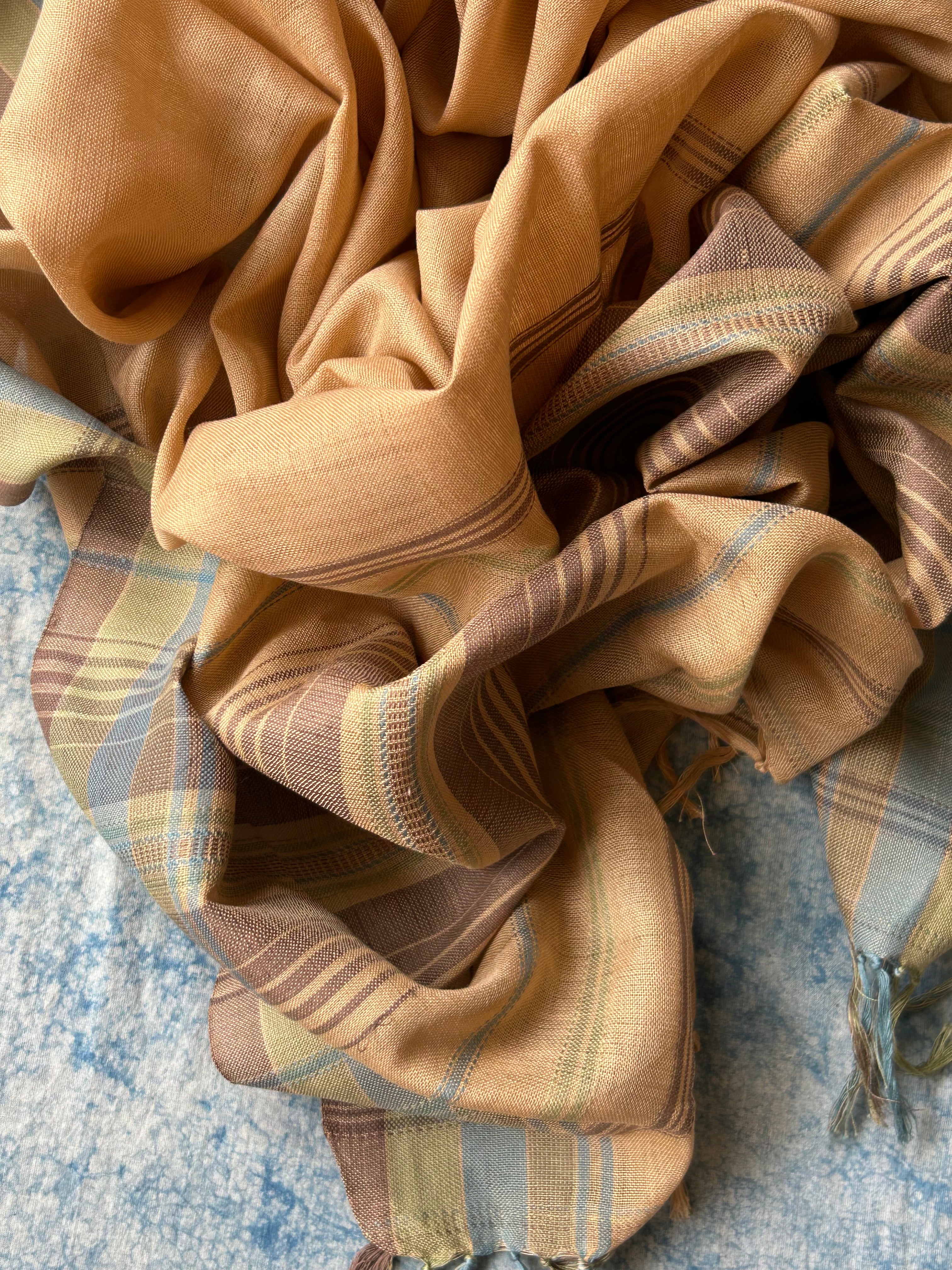 Vanya - Handwoven Ikath Cotton and Bhujodi Dupatta Set