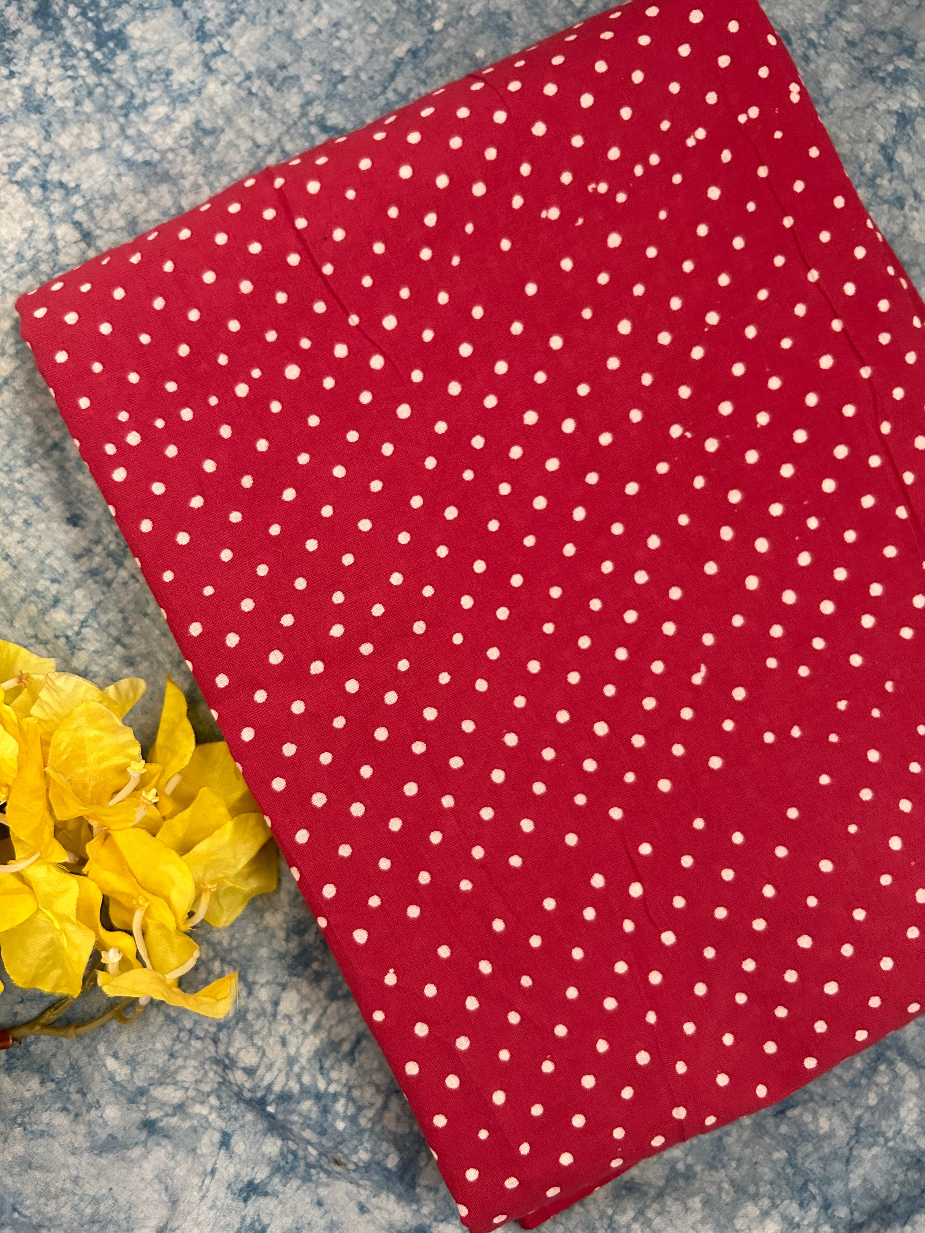 Hand Block Printed Azo free Dyed Cotton Kurta Fabric