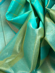 Handwoven Maheshwari Kurta Dupatta Set - Turquoise