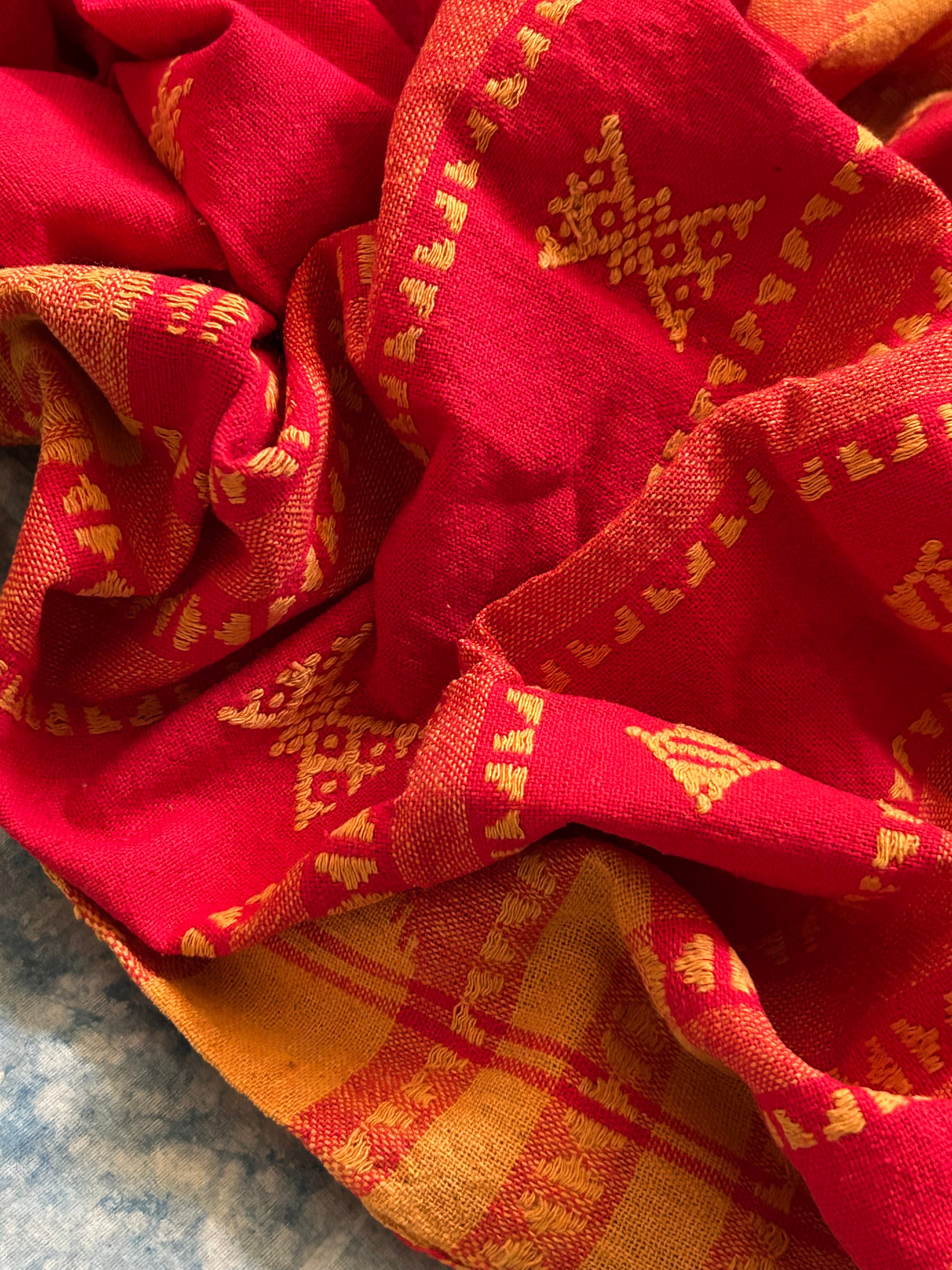 Handspun Handwoven Kotpad Suit Set - Yellow Butti & Check