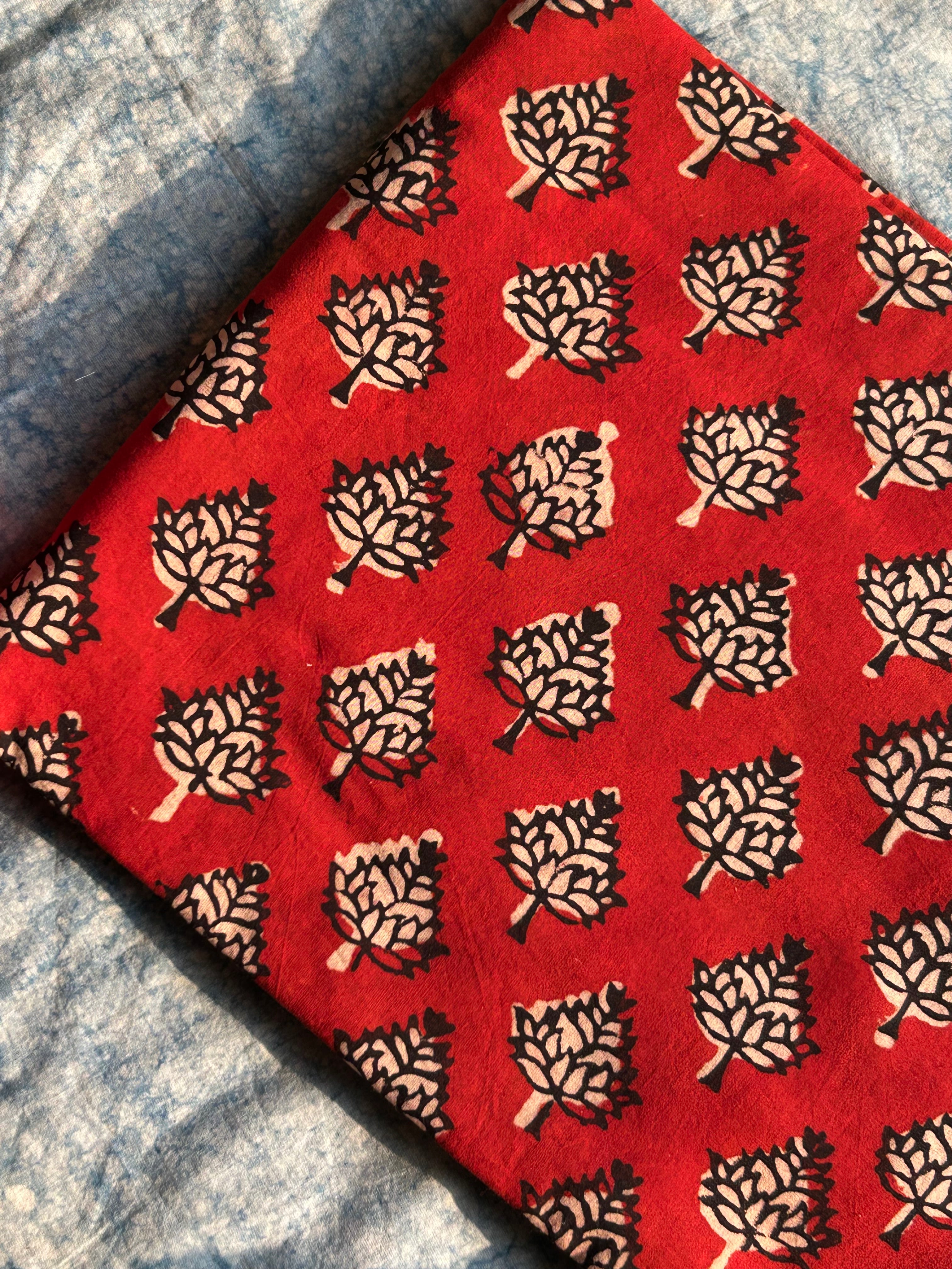Hand Block Printed Azo free Dyed Cotton 2.5m