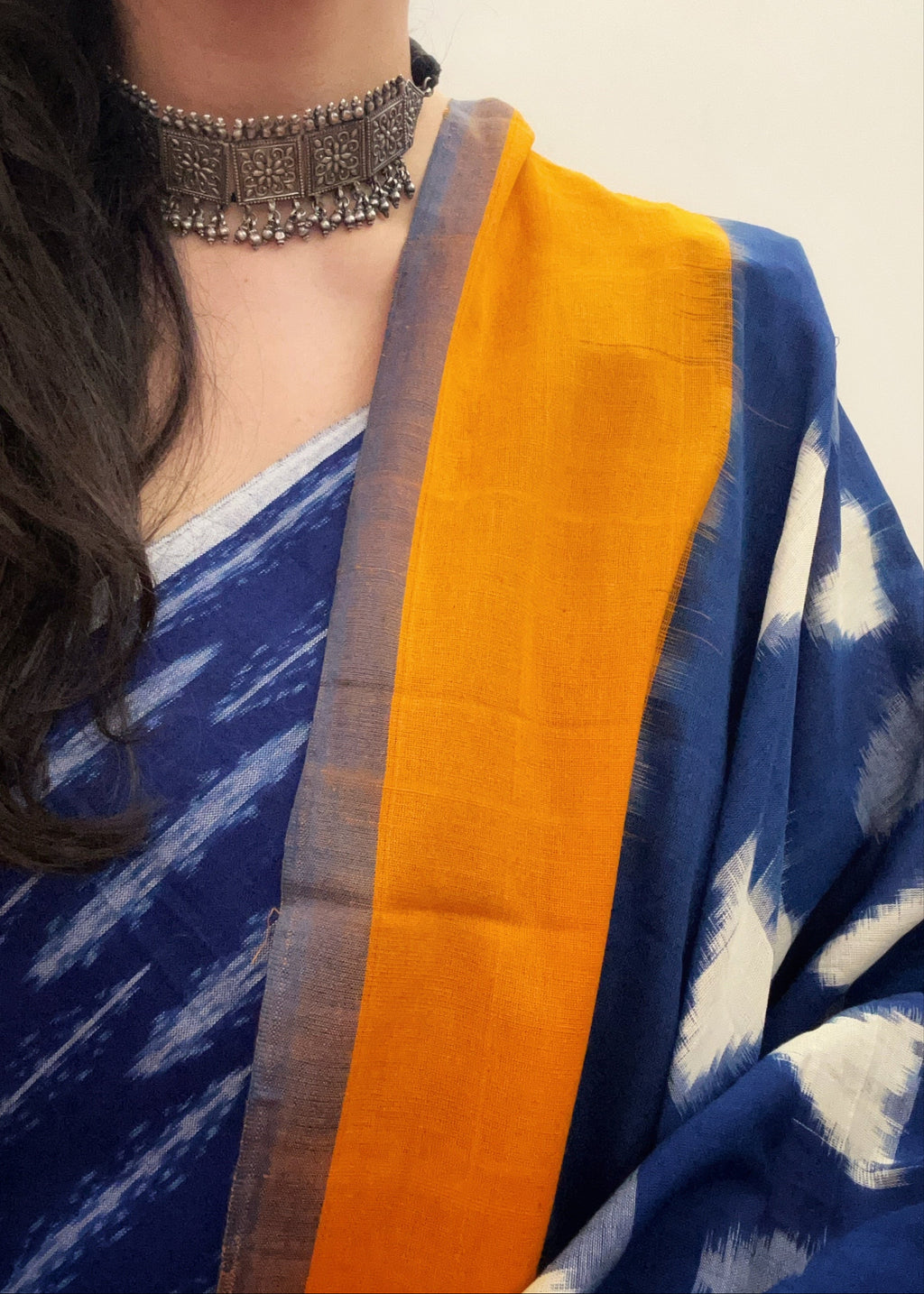 Handwoven Ikat Kurta Dupatta Set