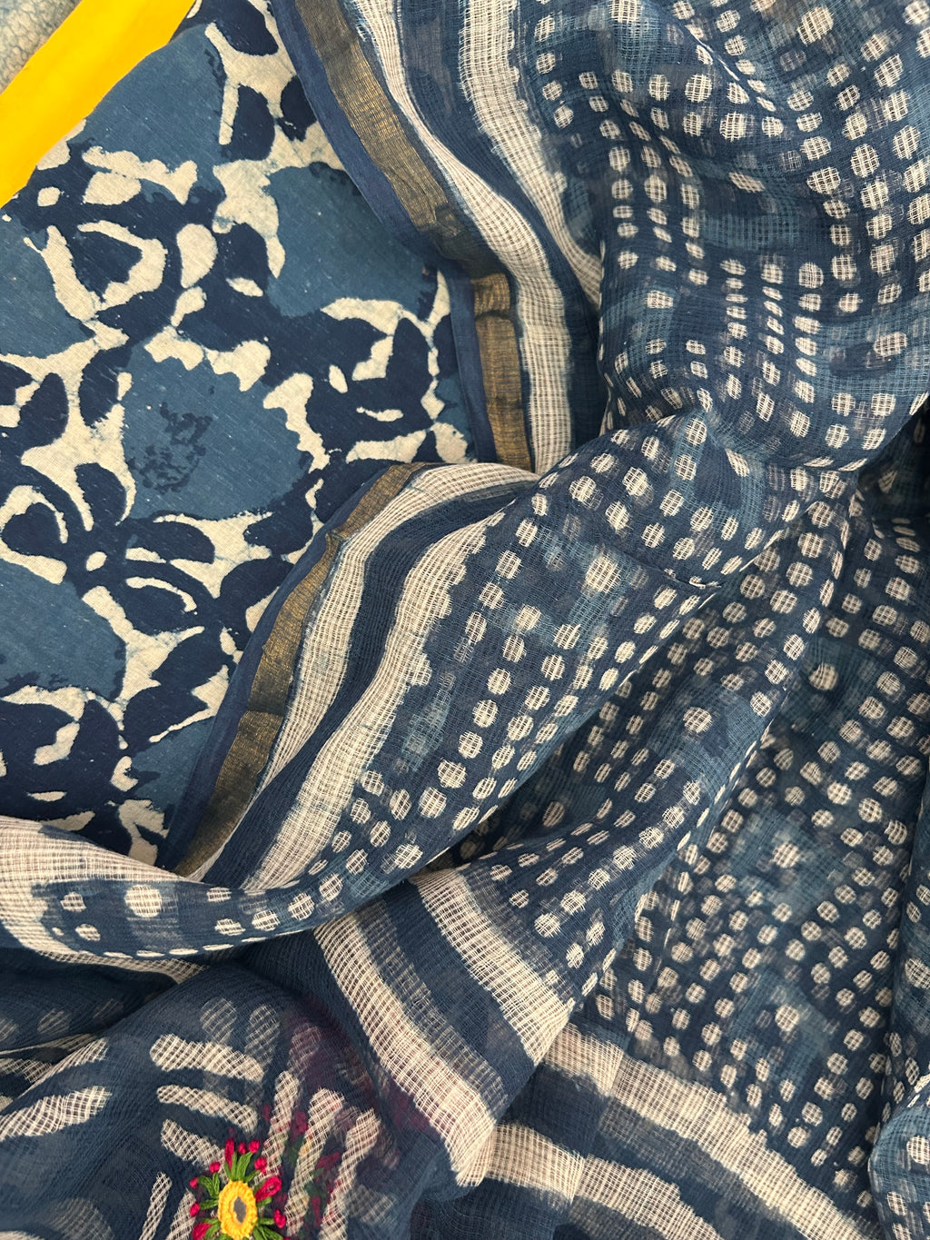 Handblock Handdone Embroidery Cotton Kota Suit