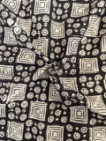 Handblock Printed Azofree dye cotton - Black & Ivory(2.4m)