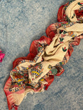 Madhubani Handpainted Cotton Silk Dupatta