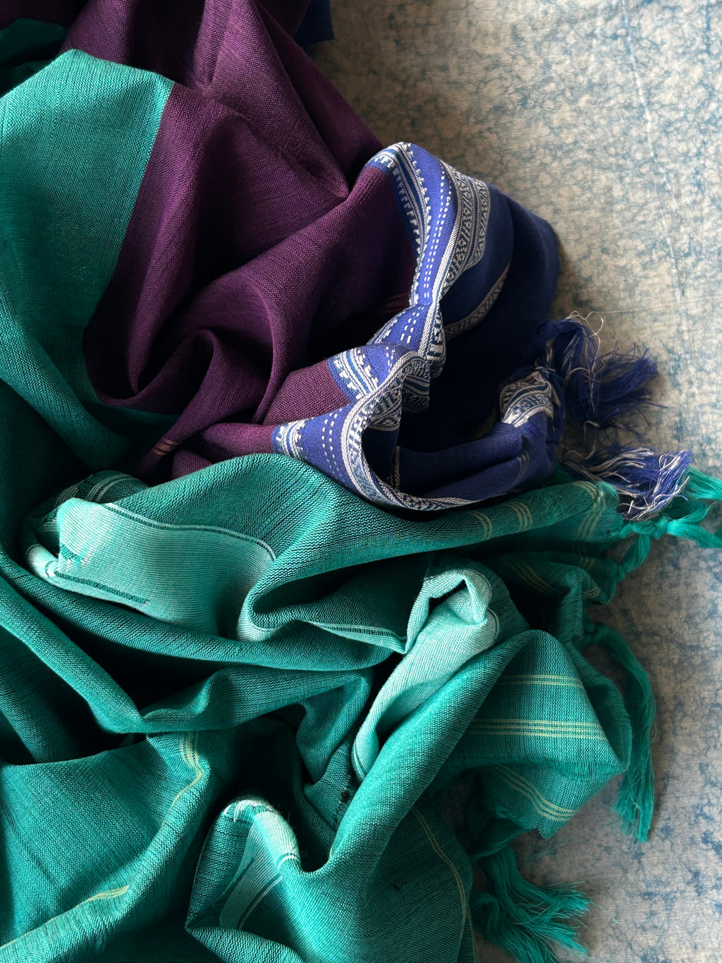 Mayur - Handwoven Telangana cotton and Ilkal Dupatta Set