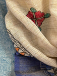 Madhubani Handpainted Cotton Silk Dupatta