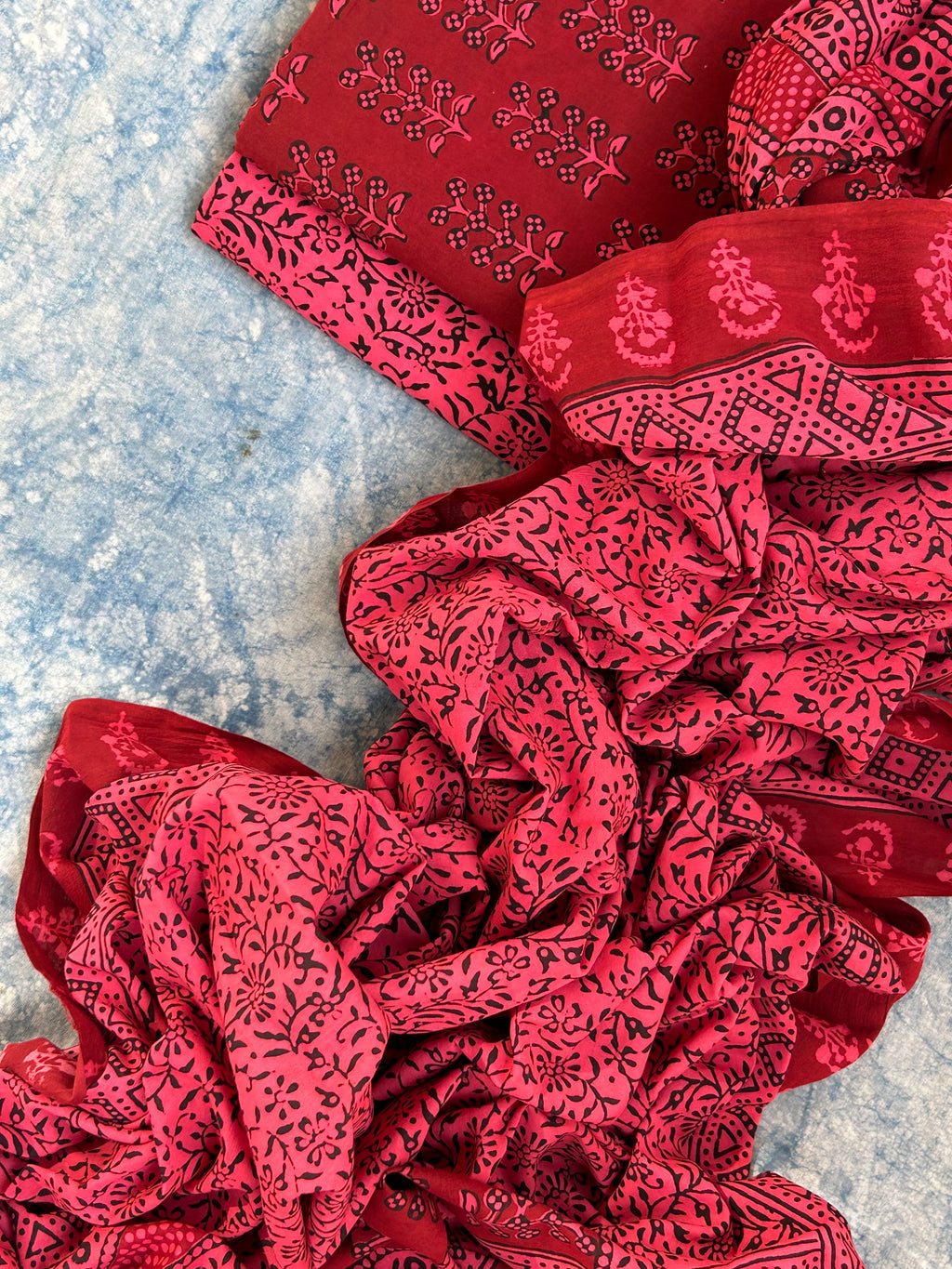 Natural Dyed Bagh Block Print Cotton Suit