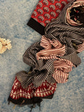 Handcrafted Cotton Suit Set - Black and Madder Red