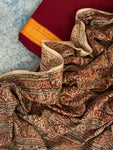 Handwoven Handcrafted Mangalagiri Kalamkari Kurta Dupatta Set