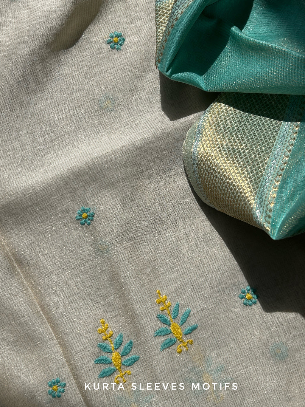Handwoven Chikankari Work Maheshwari Set